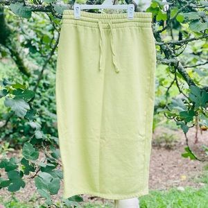 Zara Lime Green Fleece-Lined Skirt